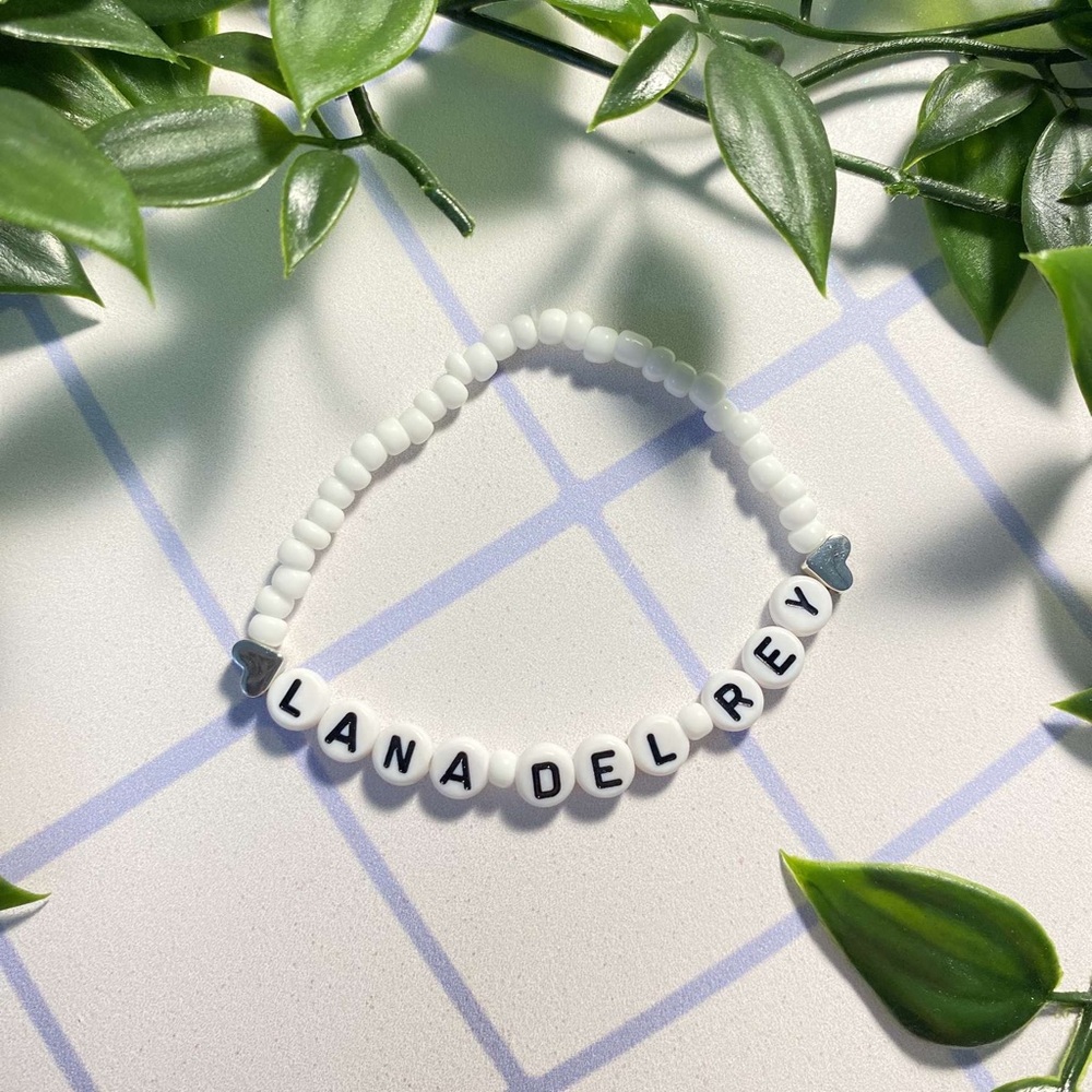 Lana Del Rey Beaded Bracelet with Heart Accents